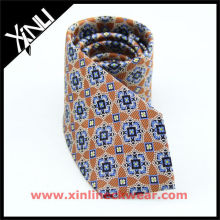 Geometrical Brown Blue Italian Ties for Men, Italian Necktie